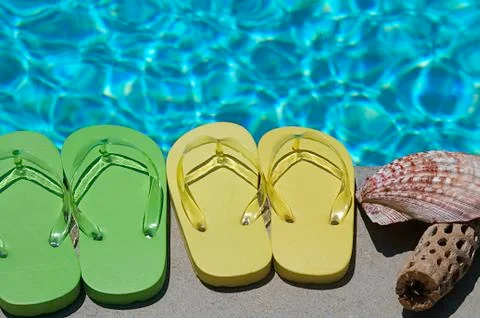 Summer flipflops Stock Photos