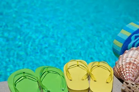 Summer flipflops Stock Photos