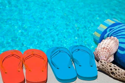 Summer flipflops Stock Photos