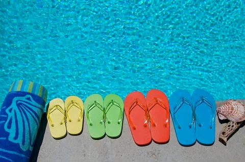 Summer flipflops Stock Photos