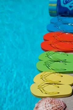 Summer flipflops Stock Photos