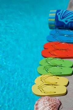 Summer flipflops Stock Photos