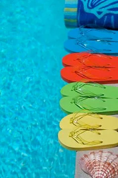 Summer flipflops Stock Photos