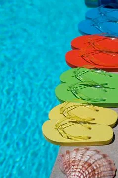 Summer flipflops Stock Photos