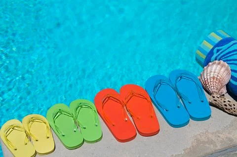 Summer flipflops Stock Photos