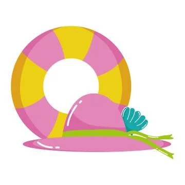 Summer float and hat vector design Stock Illustration