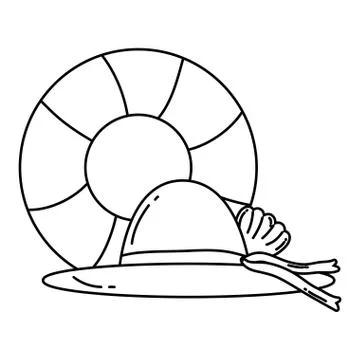 Summer float and hat vector design Stock Illustration