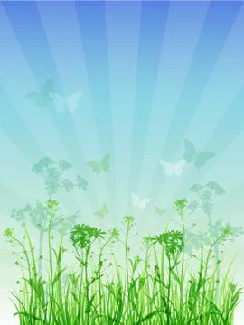 Summer floral background Stock Illustration