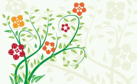Summer floral background Illustrazione stock