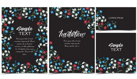 Summer floral decorations Stock Illustration