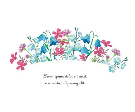 Summer floral decorations Stock Illustration