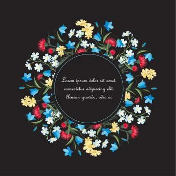 Summer floral decorations Stock Illustration