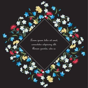Summer floral decorations Stock Illustration