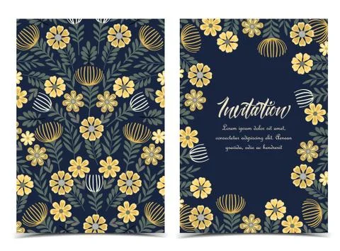 Summer floral decorations Stock Illustration