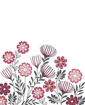 Summer floral decorations Stock Illustration