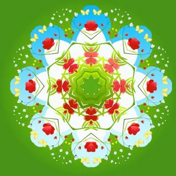 Summer floral design Illustrazione stock