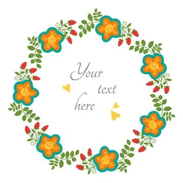 Summer floral frame Stock Illustration