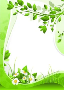 Summer floral frame Stock Illustration
