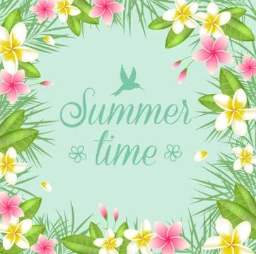 Summer floral frame. Stock Illustration