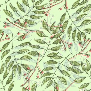 Summer floral pattern with overlap green leaves Illustrazione stock