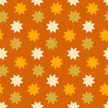 Summer Floral Seamless Pattern 70s Retro style Stock Illustration