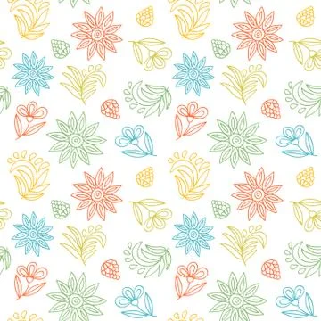Summer Floral Seamless Pattern Stock Illustration