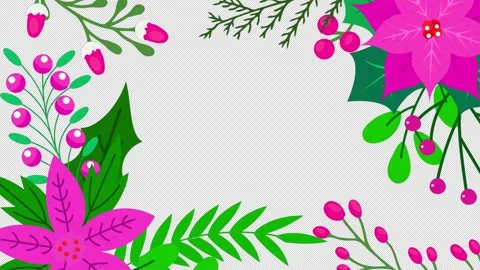Summer flower frame - loop Animation on transparent background with alpha c.. Stock Footage 278707309