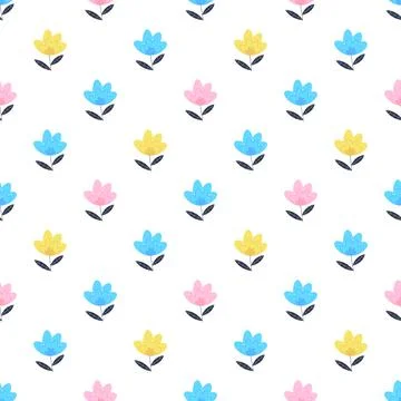 Summer Flower Seamless Pattern Background Illustration Illustrazione stock