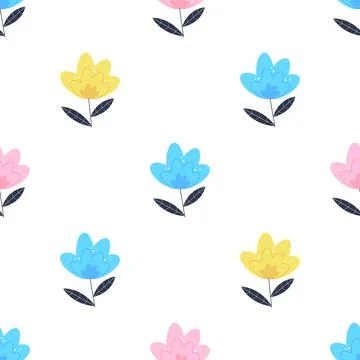 Summer Flower Seamless Pattern Background Illustration イラスト素材