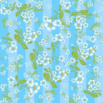 Summer flower on striped background Stock Illustration