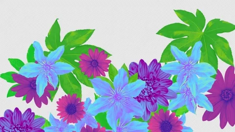 Summer Flowers Alpha Wipe 04 Stock Footage 293607438