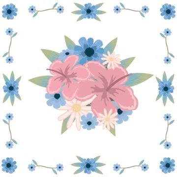 Summer flowers background Stock Illustration
