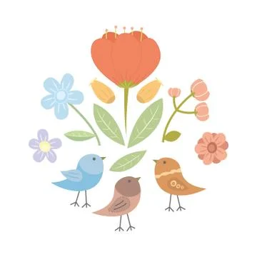 Summer flowers background Stock Illustration