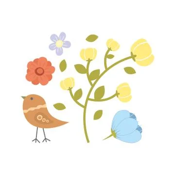 Summer flowers background Stock Illustration