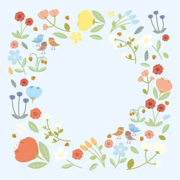 Summer flowers background Stock Illustration