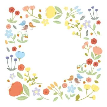Summer flowers background Stock Illustration