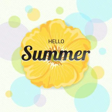 Summer Flowers Background or Summer floral Design on colorful background Stock Illustration