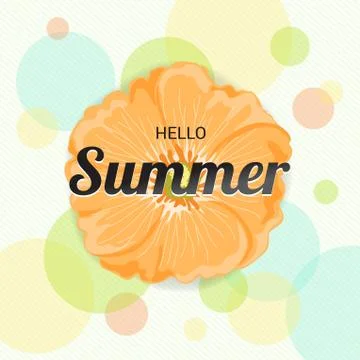 Summer Flowers Background or Summer floral Design on colorful background Stock Illustration