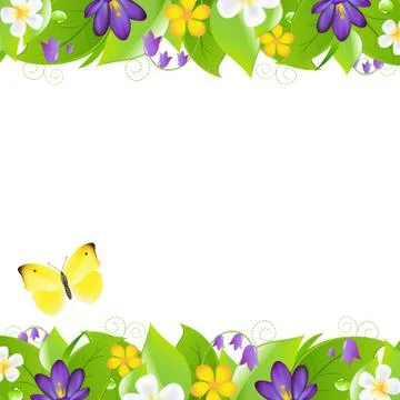 Summer flowers borders Stock Illustration