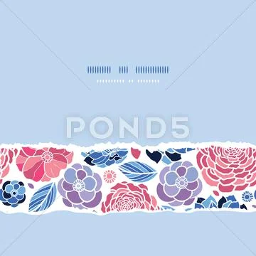 Summer flowers horizontal seamless pattern background Stock Illustration