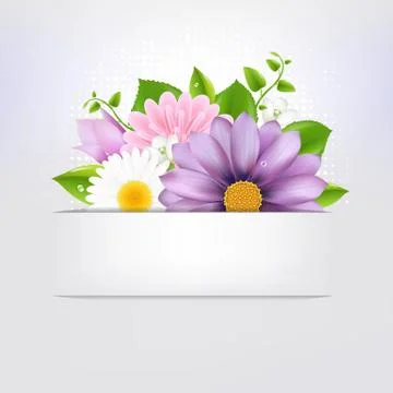 Summer flowers with leaf Illustrazione stock