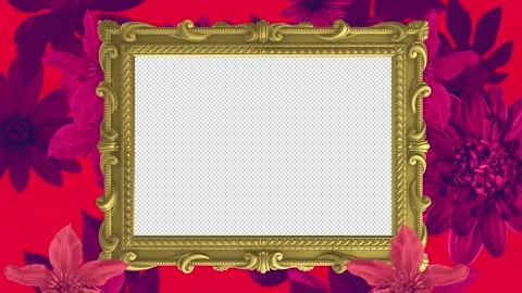 Summer Flowers Ornate Frame With Alpha 01 Video stock 293598314