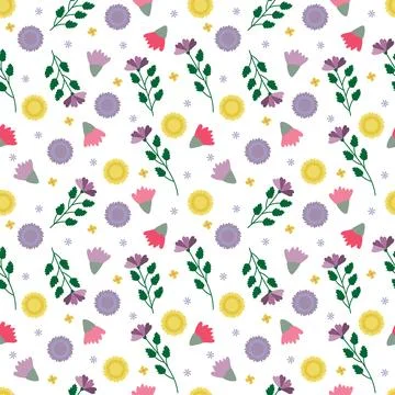 Summer flowers pattern Illustrazione stock