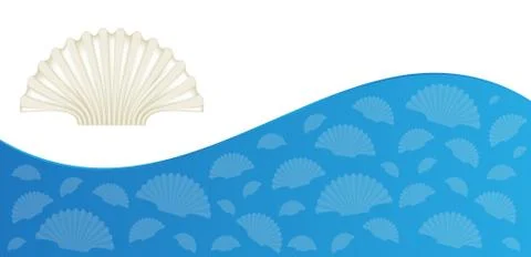Summer flyer design with sea shells Stock Illustration