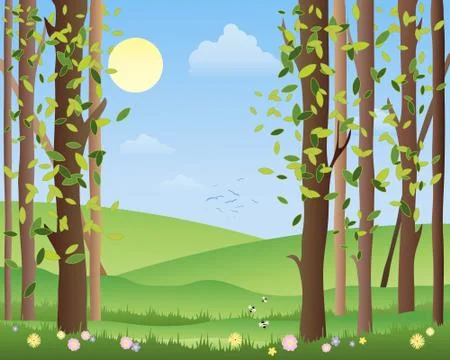 Summer forest Stock Illustration
