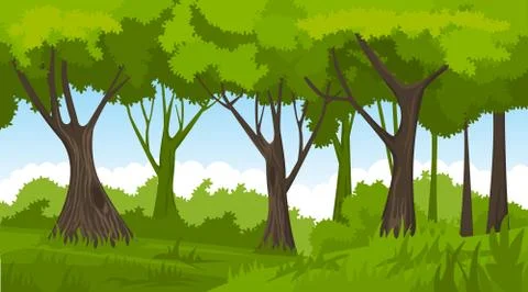 Summer forest. vector backround Stock Illustration