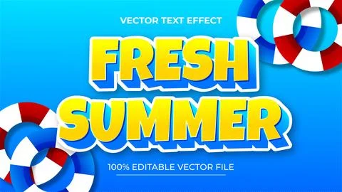 Summer fresh 3d text style effect themed happy summer holiday Stock-Illustration