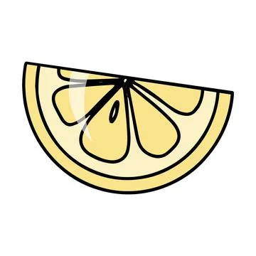 Summer fresh citrus lemon slice hand drawn vector illustration isolated Stock Illustration