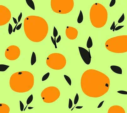 Summer fresh pattern with orange. Vector illustration for a fabric with a cit Stock Illustration