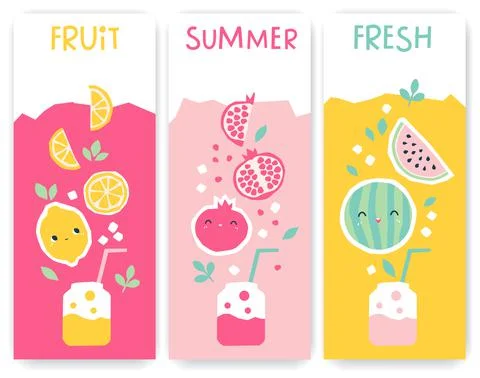 Summer fruit drinks Stock Illustration